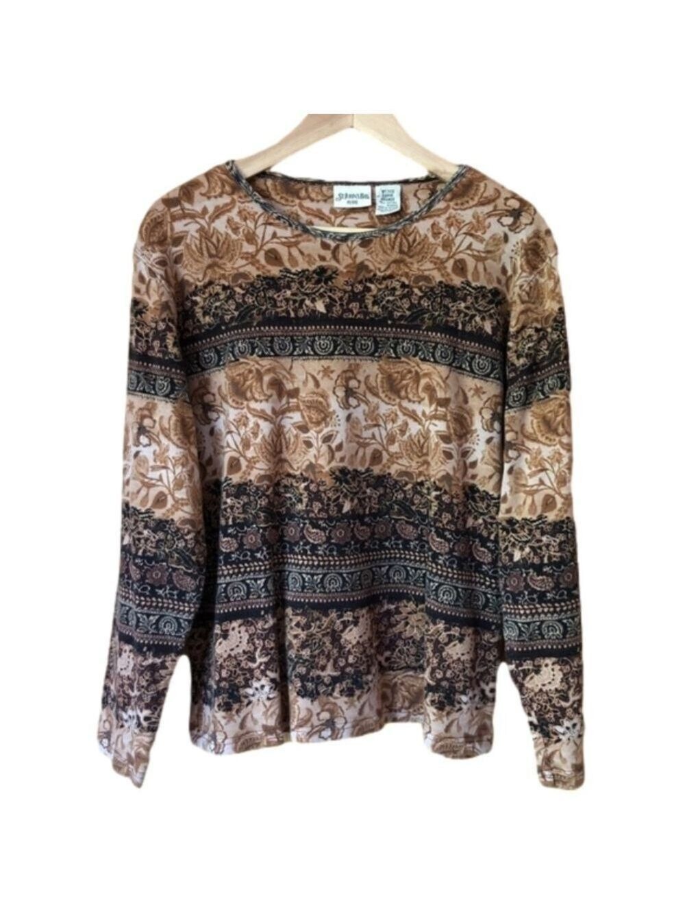 St. John’s Bay petite baroque floral print top size LP